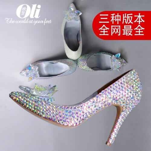 2018 white pearl shoes crystal high-heeled shoes pointed toe shoes ruslana korshunova t wedding shoes fashion shoes