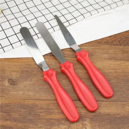 3pcs/Set Cream Spatulas Multifunctional Cake Decoration Spatula Stainless Steel Cream Scraper Practical Baking Tool Knife