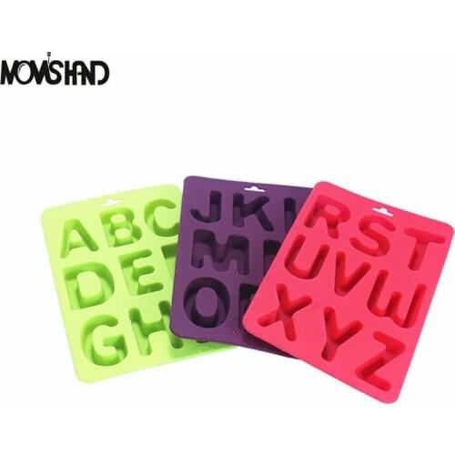 3pcs/lot Non-Stick Silicone 26 Letters Silicone Chocolate Molds Alphabet Ice Cube Maker Mold chocolate Pastry Mould
