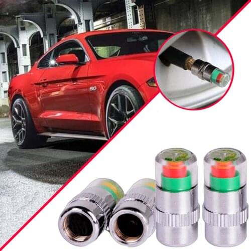 4Pcs Anti-theft Car Tire Pressure Monitor Valve Stem Caps Sensor Indicator 3 Color Eye Alert car accessories
