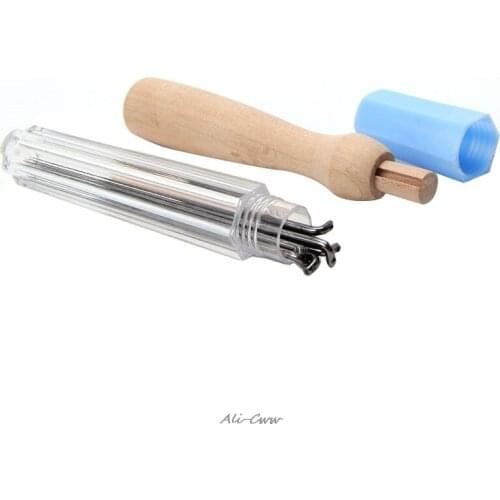 7PCS Felting hand tool set Needles Holder Wooden Handle Wool Felting Tools Outfit Slim New