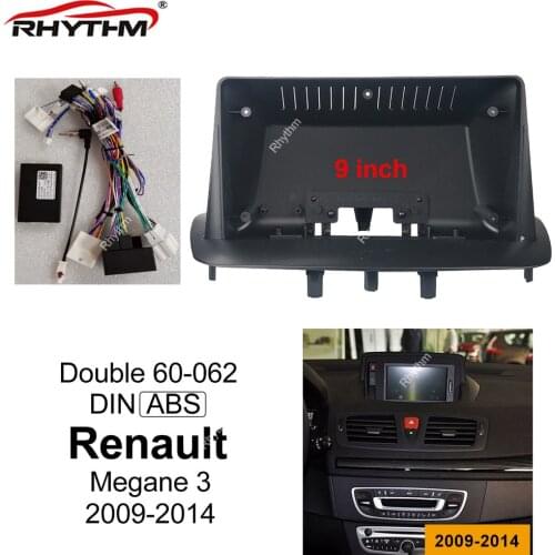 9 Inch Car Fascia For Renault Megane 3 2009-2014 Audio Fitting Adaptor Panel Dash Mount Installation Double Din DVD Frame Kit