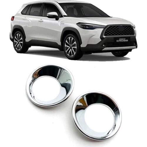 ABS Car Styling Accessories For 2020 2021 Toyota Corolla CROSS Front Fog Light Frame Foglight Lamp Ring Cover Protector Sticker