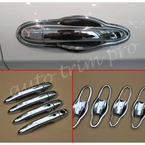 Accessories Fit For Jeep Cherokee KL 2014 2015 2016 2017 2018 2019 ABS Chrome Smart Door Handle + Bowl Cup Cover Trim
