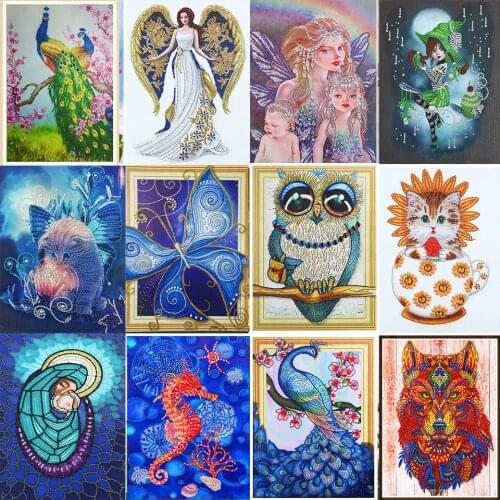 5D DIY Diamond Painting Cartoon Animal Full Special Shaped Drill Rhinestones Diamond Embroidery Mosaic Art Craft Home Decor Gift