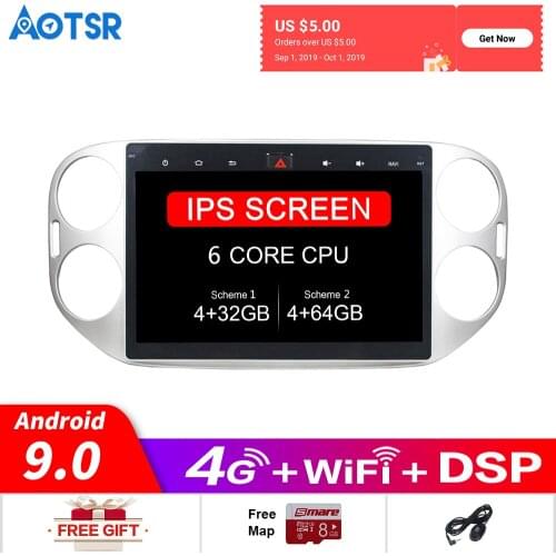 Android 9.0 Car gps No DVD player For Volkswagen Tiguan 2010-2017 car Auto Radio GPS Navigation Multimedia Player Head Unit DSP