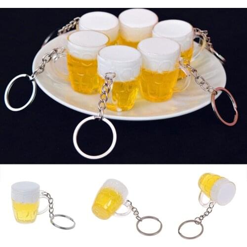Resin Beer Cups Simulation Food Handicraft Key Chain For Car Bag Key Rings Pendant Accessories Gift купить брелок corrente chave