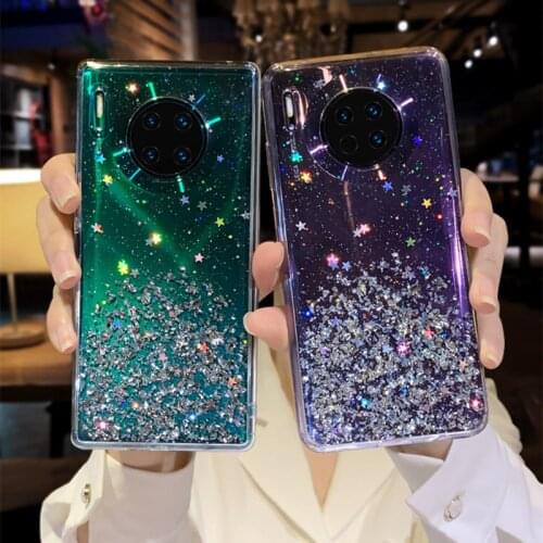 For Huawei Mate 20 10 Lite 40 Pro Case Bling Glitter Soft Silicone Phone Cover For Huawei Mate 30 40 20 Pro Mate20 Mate40 Bumper