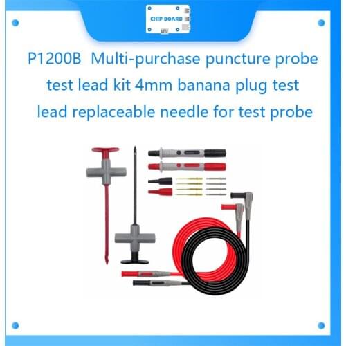 Cleqee P1200B Multi-purchase puncture probe test lead kit 4mm banana plug test lead replaceable needle for test probe
