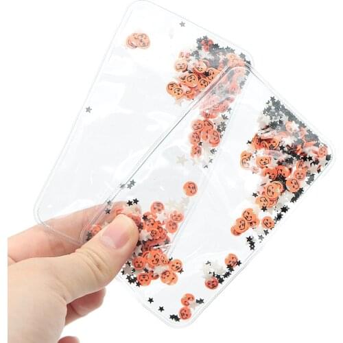 David accessories 10pcs/lot PVC Glow In The Dark Halloween Transparent Shaker Filling Bag DIY Hair Bow Decoration,10Yc12868