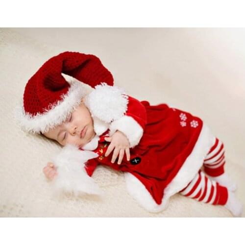Kids Girls Santa Claus Cosplay Costumes Halloween Christmas New Year Custumes 3 Pieces Xmas Costumes For Baby