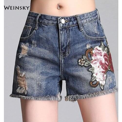 New Women Fashion Denim Shorts Plus Size Summer Casual Style Stretch Jeans