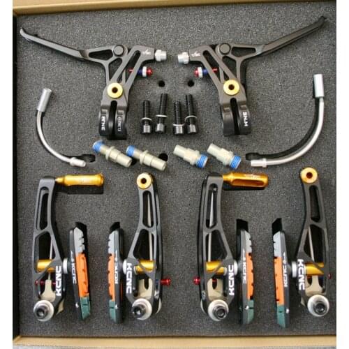 KCNC MTB FOLD BIKE BRAKE V1 VB1 V-BRAKE LEVERS & BRAKE ARMS SET RED 270g one set