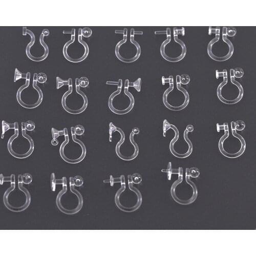 50 PCS Transparent Ear Clip Base For Jewelry Making Resins U Ear Clip Settings DIY Earrings Jewelry Accessories