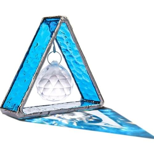 H&D Metal Glass Tripod Rainbow Maker Pendant Ornament With Suncatcher Crystal Ball Prisms For Garden Decor Gifts