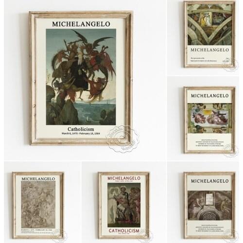 Michelangelo Creation Of Sun Moon Plants Poster, Studies For A Holy Family Art Prints, Manchester Madonna Calssical Home Decor