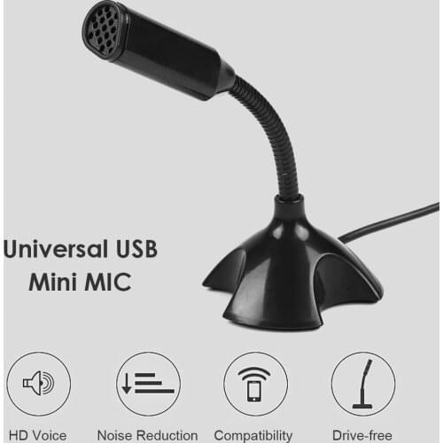 Mini USB Microphone for Tik Tok Live Streaming Studio Computer Laptop PC Flexible Gooseneck Microfono Mic Gaming Microfone