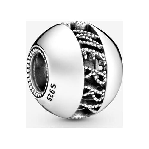 Fashion 925 Sterling Silver Beads Openwork Merry Christmas Charm Fit Original Pandora Bracelets Women DIY Jewelry Gift