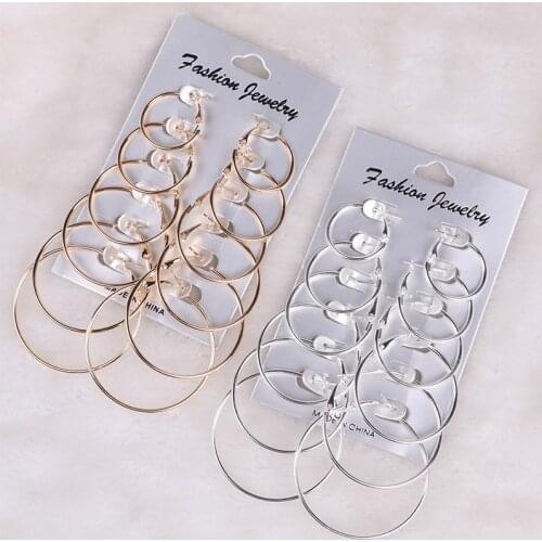 Fashion Earrings Ring Earrings multi Piece set Exaggerated big Smooth Ring Earrings Party Ring Earrings Womens jewelry