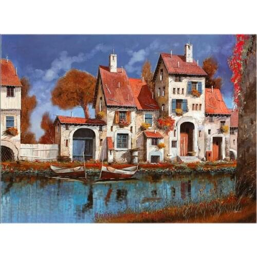 Needlework for embroidery DIY DMC High Quality - Counted Cross Stitch Kits 14 ct Oil painting - La Cascina Sul Lago