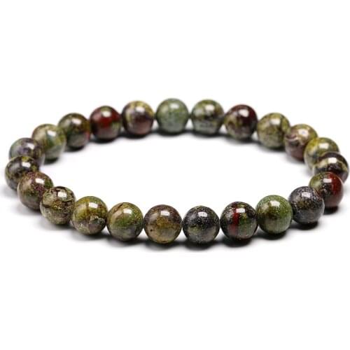 Natural Stones Genuine Bloodstone Bracelet Men Women Meditation Mala Spirituality Jewelry Root Chakra Healing Bracelets