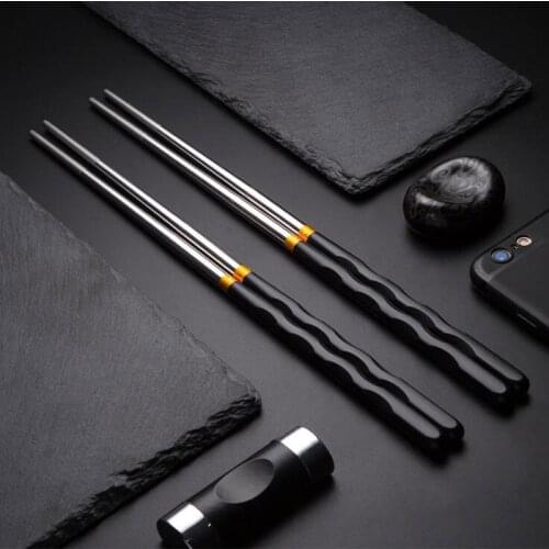 Non-Slip Stainless Steel Chopsticks Reusable Tableware Dinning Japanese Chopstick Sushi Food Sticks