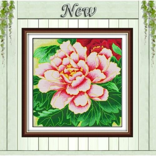 Wealth peony flowers leaves crafts painting counted printed on canvas DMC 14CT 11CT Cross Stitch Needlework kits Embroidery Sets