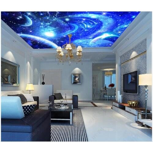 Custom photo wallpaper 3d ceiling wallpaper for walls 3 d fantasy universe space starry sky ceiling zenith mural wall papers