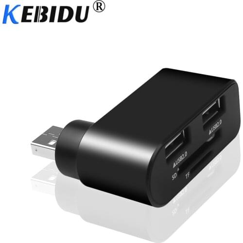 Kebidu Multi USB 2.0 Hub 3 Port Adapter Splitter Power Interface SD TF Card Reader for MacBook Air Computer Laptop Accessories