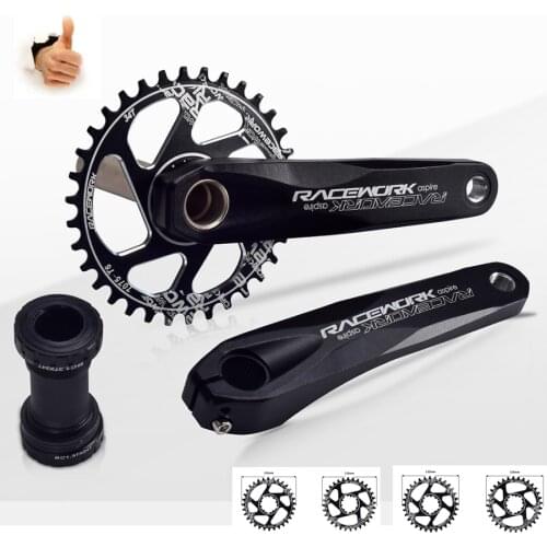 RACEWORK 134CM 141CM 150CM 160CM Gears Cranks 32/34/36/38 Sprocket with Bottom Bracket Mountain Bicycle Crankset