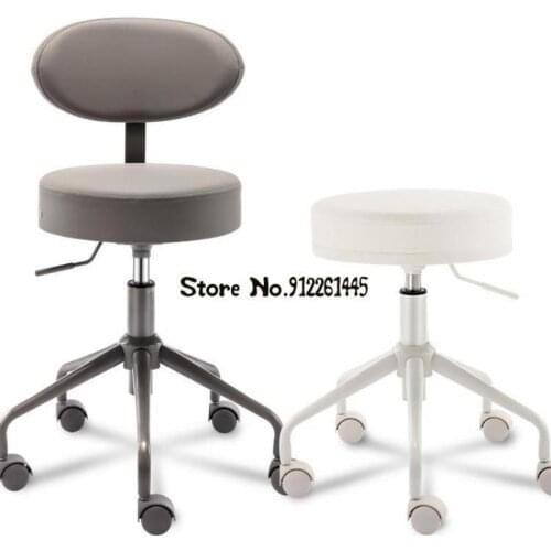 Beauty Stool Pulley Rotating Lifting Backrest Large Work Chair Special Round Chair For Hairdressing And Nail Salon