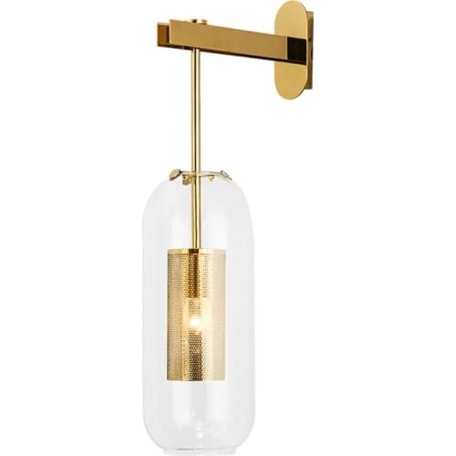 Light luxury art glass wall lamp bedside restaurant bedroom designer wall lamp