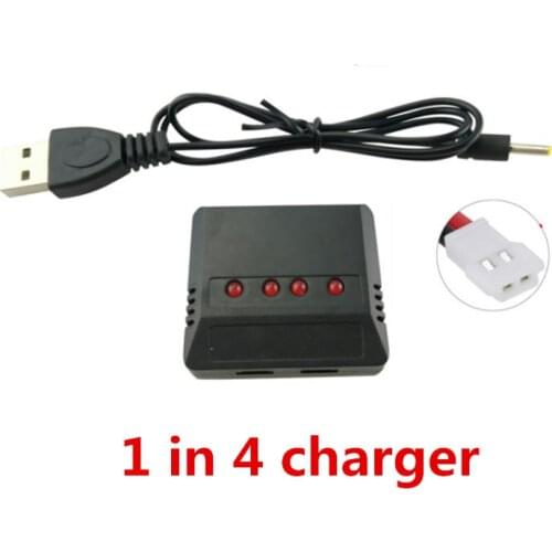 Syma X5C 1 In 4 3.7V 1S USB Lipo Battery Charger Units For Hubsan X4 H107L H107C WLtoys Syma X5C X5SC RC Quadcopters