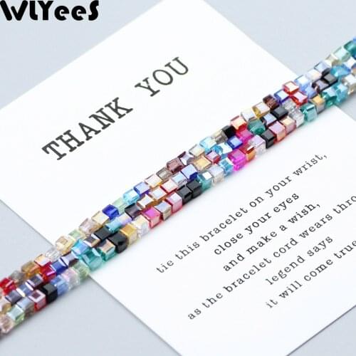 WLYeeS Square shape 3mm Austrian crystal beads 100pcs Square Glass Loose bead For Jewelry Necklace Bracelet Making DIY Wholesale