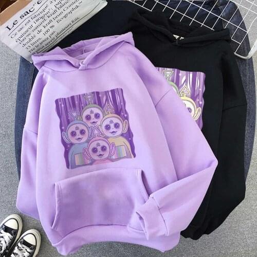 Womens Fun Hoodie Cotton Cartoon Cute Printed Harajuku Korean Clothes Super Dalian Hoodie Ladies Top
