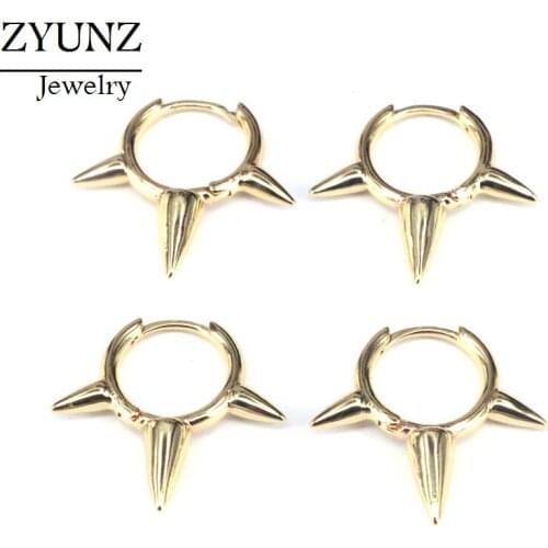 6 Pairs, Gold Color Point Brincos Jewelry Hoop Earrings New Jewelry for Women Party Gift