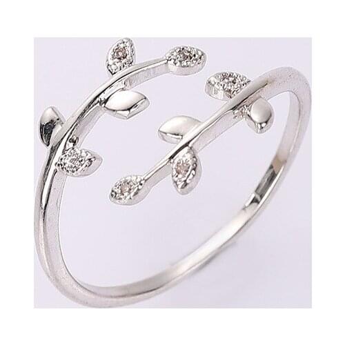 Fashion Leaf Open Rings For Women Trendy Party Wedding Jewelry 2021 Adjustable Ring Accessories