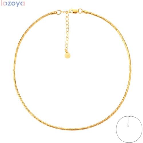 LOZOYA 925 Sterling Silver Gold Thick Twist Women Chain Choker Necklace New 2021 Rock Punk Luxury Fashion Fashion Fine Jewelry