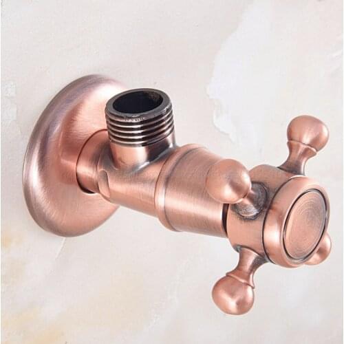 1 Pcs Antique Red Copper Bathroom Wall Mounted Angle Stop Valve 1/2" Male Thread zav348a