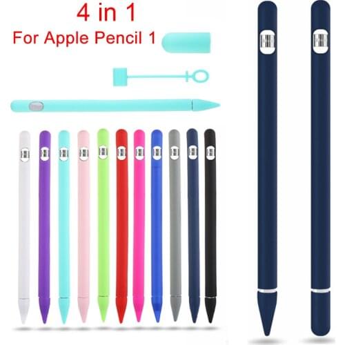 1 Pc Soft Pen Silicone Case Nib Cover Sleeve Wrap Tip Holder Connector Strap For Apple Pencil iPad Pro Candy Color Non Slip