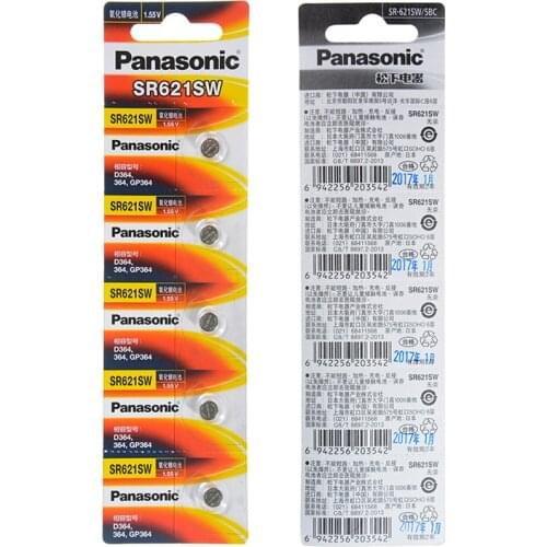 100pcs/lot Panasonic SR621SW Silver Oxide Battery AG1 364 164 D364 L621 GP364 Button Cell Coin Watch Batteries 6.8mm*2.1mm