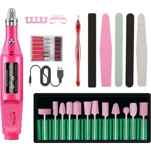34 Pcs Electric Nail Drill Kit Portable Machine for Acrylic Nails Gel Nail Glazing Nail Art Polisher Sets Manicure