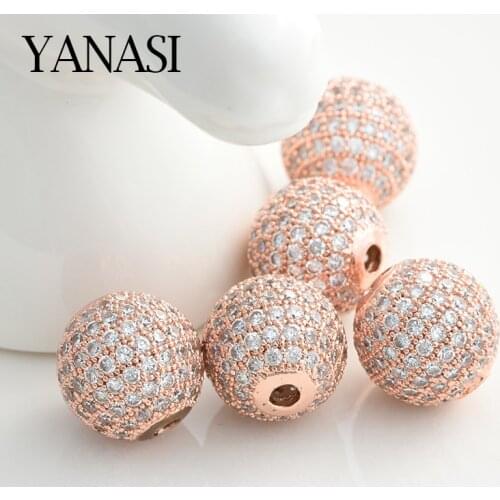 6 Pieces Wholesale Round Spacer Beads for DIY Handmade Jewelry Earrings Findings Copper Ball Beads For Making Jewellery
