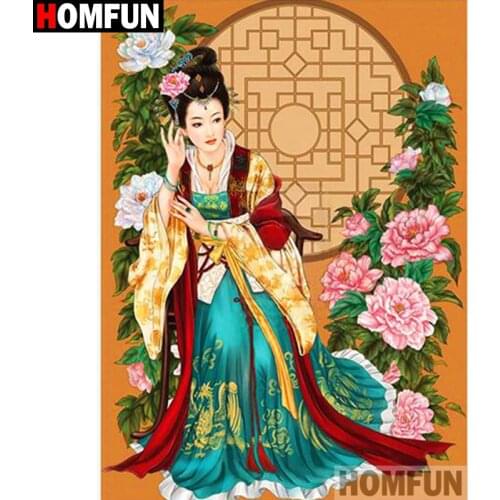 HOMFUN Full Square/Round Drill 5D DIY Diamond Painting "Flower beauty"3D Diamond Embroidery Cross Stitch Home Decor A20057