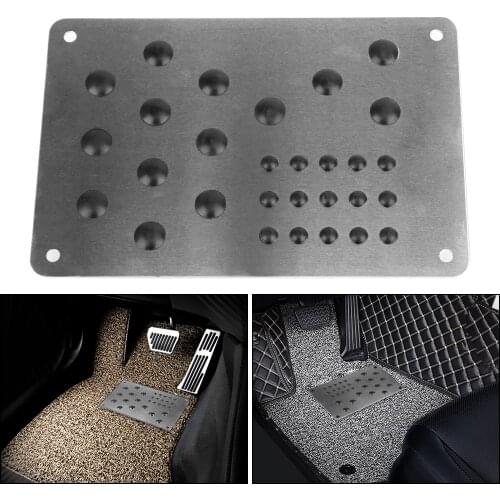 Non-slip Carpet Patch Car Floor Mat Anti-skid Pad Foot Heel Scuff Plate Auto Alloy Plate Universal Silver