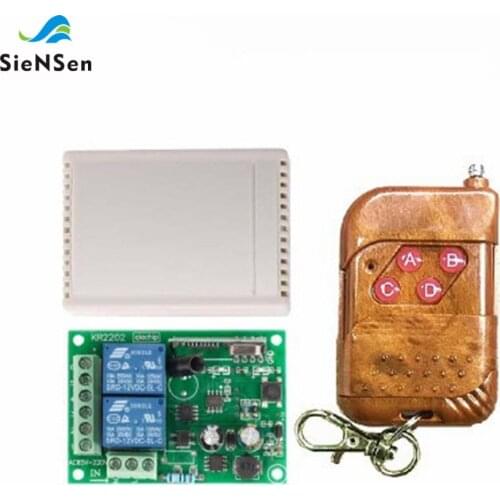 SienSen 220V 2-way Wireless Remote Switch Controller and 433Mhz Two 2-button 1527 Learning Remote Controller