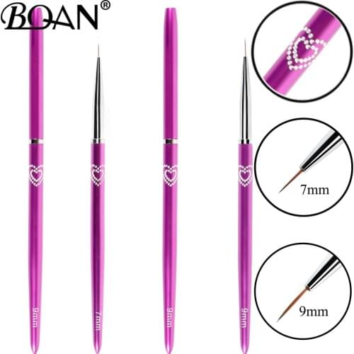 BQAN 7/9mm Purple Nail Art Brush Stripe Lines Liner Painting Brush Acrylic UV GEL Extension Builder Drawing