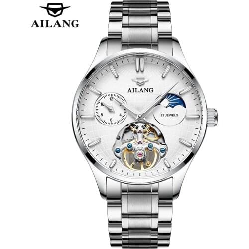 Switzerland Top Brand Luminous Mechanical Mens Watches Luxury Calendar Moon Phase Wrist Watch erkek kol saati Montre Homme