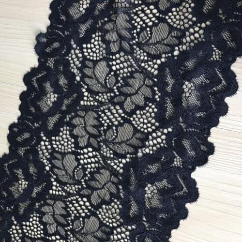 Black Stretch Floral Lace Edge Trim Embroidered Wedding Craft Home Party Decorations, DIY Fabric Accessories