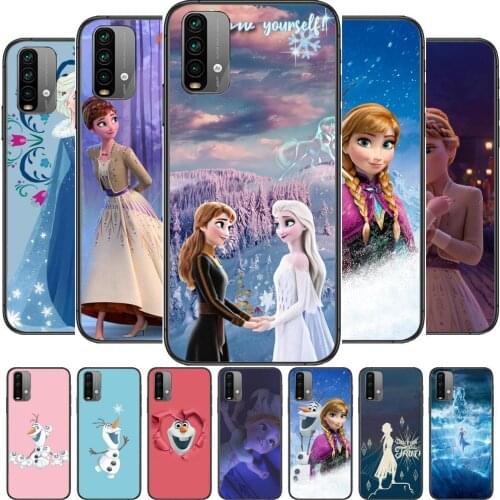 Elsa and Anna Frozen Disney Phone Case For XiaoMi Redmi 11 lite 9C 8A 7A Pro 10T 5G Anime Cover Mi 10 Ultra Poco M3 X3 NFC 8 SE